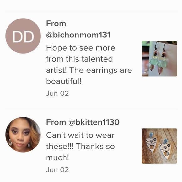 Strawberry Quartz, Chalcedony, Garnet & Citrine Drop Earrings - Picture 9 of 10